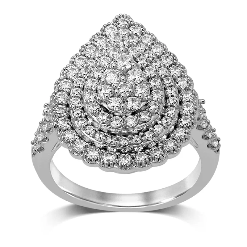 Limited Edition 9ct White Gold 1.60ct Diamond Pear Ring