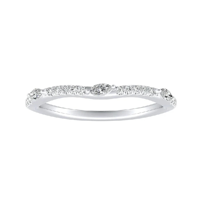 Auriya 1/6ctw Contoured Diamond Wedding Band Platinum