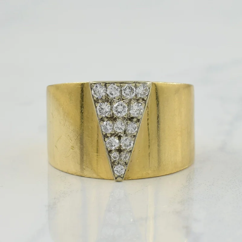 Inverted Triangle of Diamonds Ring | 0.32ctw | SZ 8.5 |