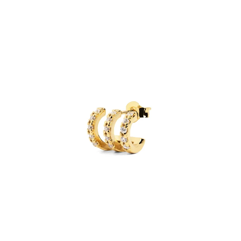 Trio Sparks Gold Single Earring