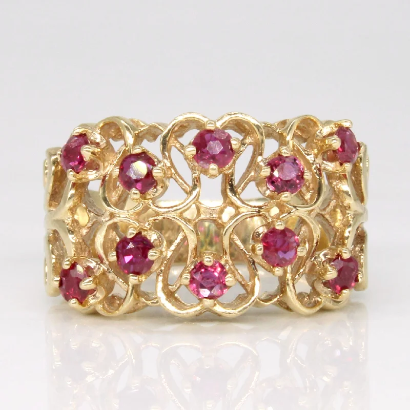 Ruby Lattice Ring | 0.65ctw | SZ 7 |