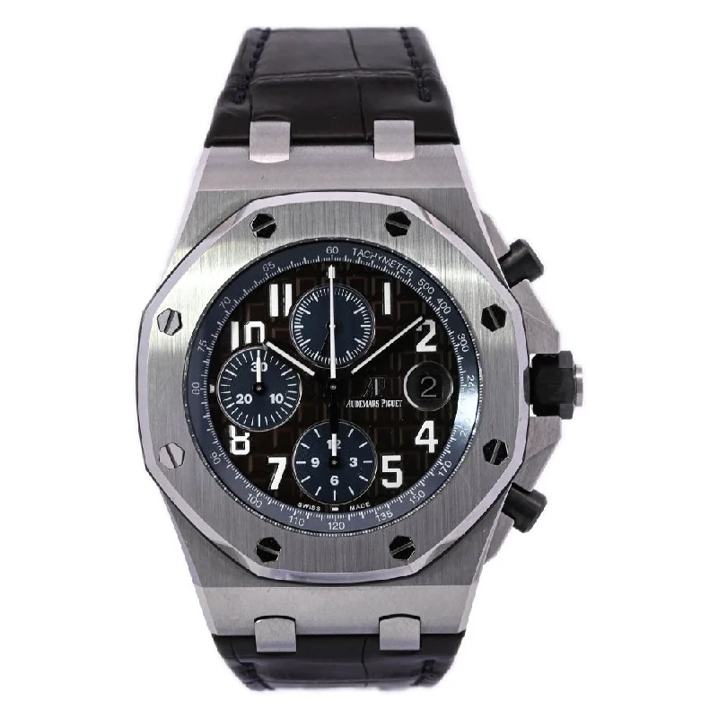 Audemars Piguet Royal Oak Offshore Stainless Steel 42mm Brown Chograph Dial Watch Reference# 26470ST.OOA099CR.01