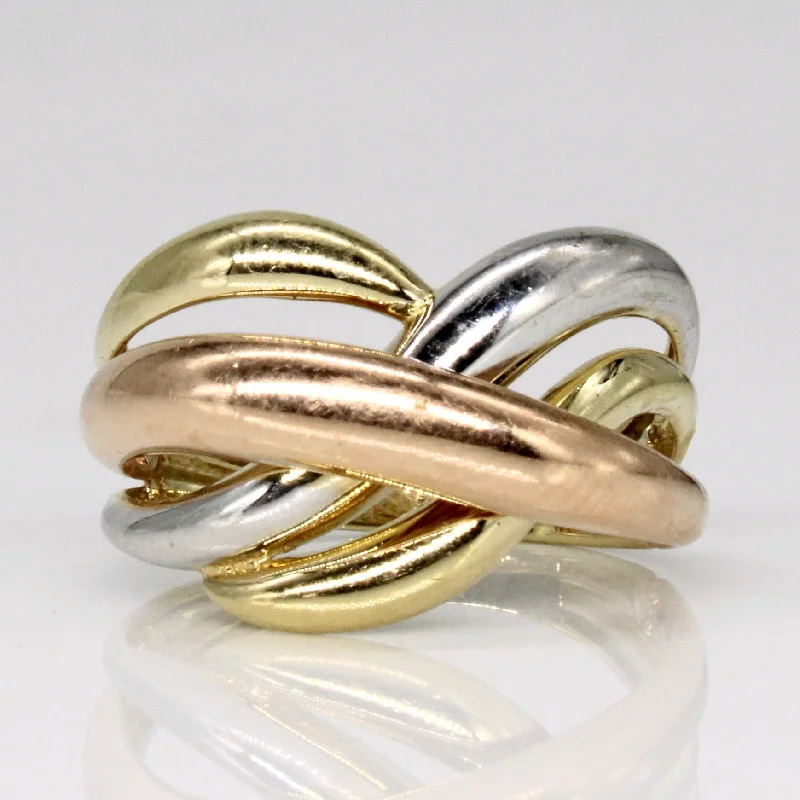 10k Tri Tone Gold Intertwined Ring | SZ 7 |