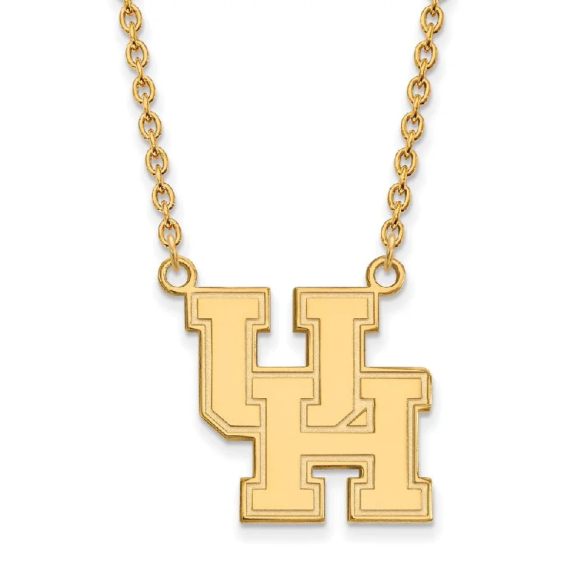 14k Gold Plated Silver U of Houston Large Pendant Necklace