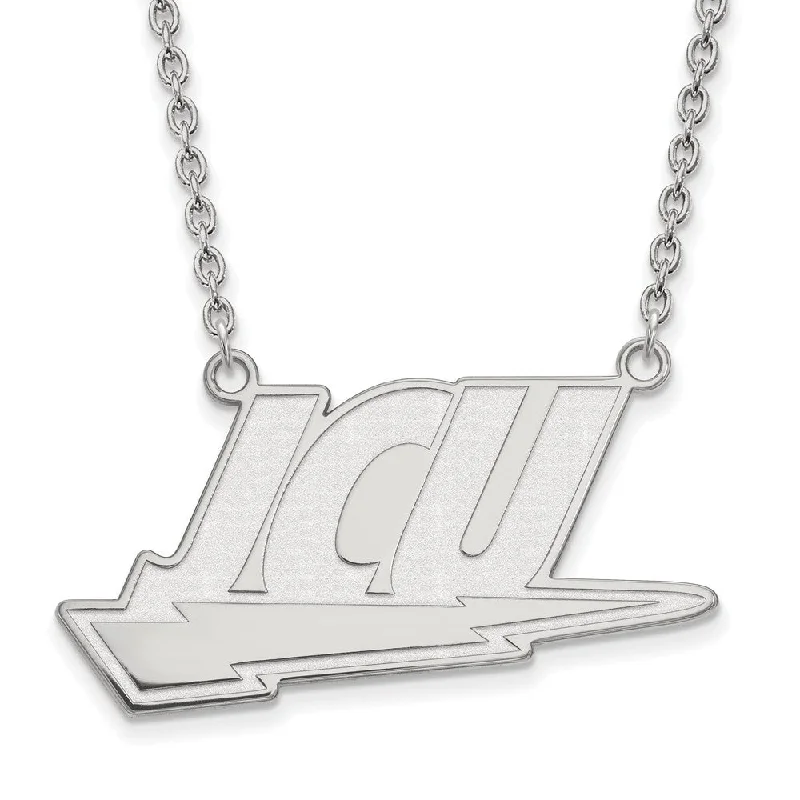 10k White Gold John Carroll U Large Pendant Necklace