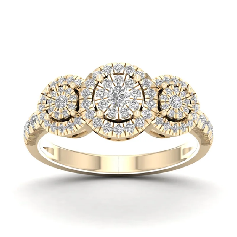 De Couer 1/2ct TDW Diamond Cluster Ring - Yellow