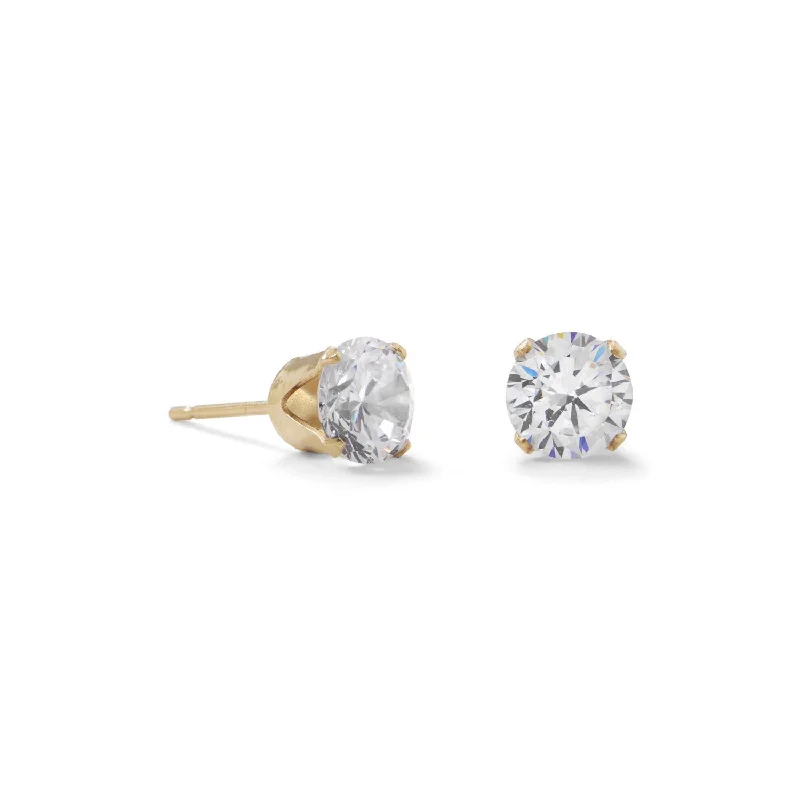 14/20 Gold Filled 6mm CZ Stud Earrings