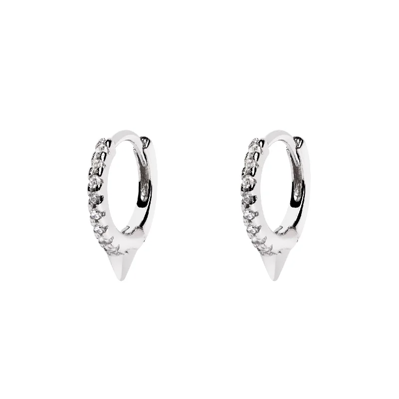 Single Rolling Spark Silver Earrings