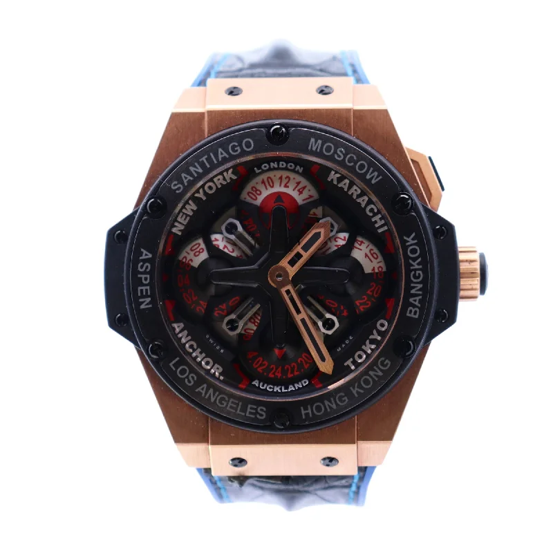 Hublot Big Bang King Power Unico GMT Rose Gold 48mm Black World Time Dial Watch Reference# 771.OM.1170.RX