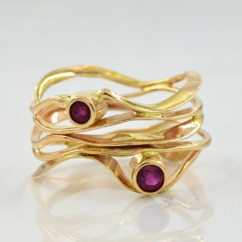 Abstract Ruby Ring | 0.30ctw | SZ 7.25 |