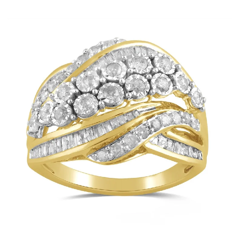 9ct Yellow Gold Miracle 1.00ct Diamond Ring