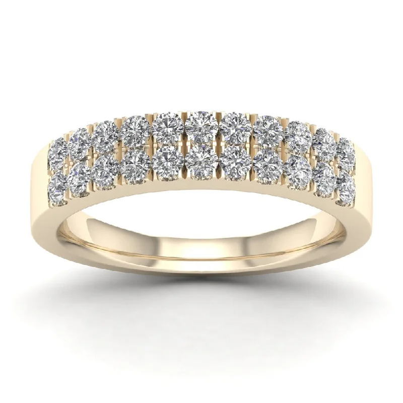 De Couer IGI Certified 3/4ct TDW Diamond Wedding Band - Yellow