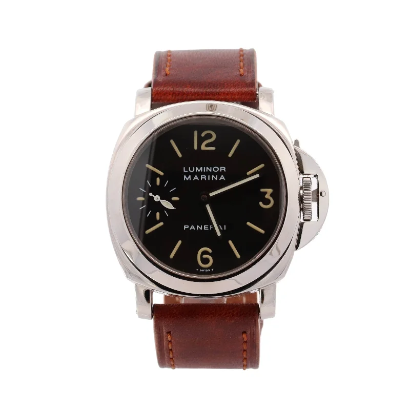 Panerai Luminor Marina Stainless Steel 44mm Black Roman & Stick Dial Watch Reference #: PAM00411