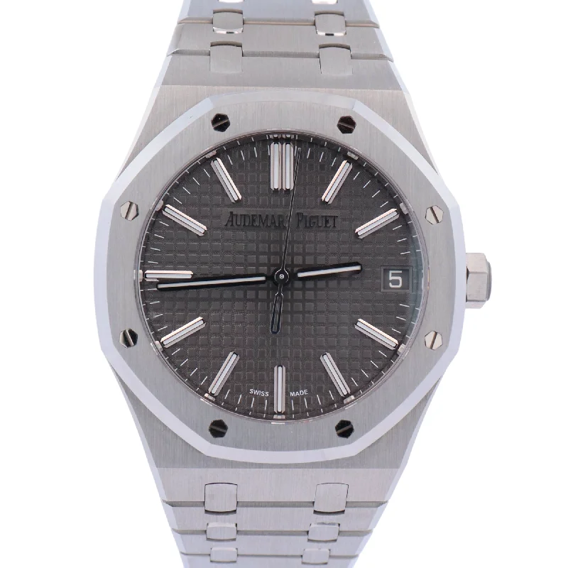 Audemars Piguet Royal Oak "50th Anniversary" 41mm Stainless Steel Black Stick Dial Watch Reference# 15510ST.OO.1320ST.05