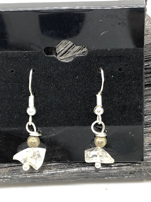 Herkimer Diamond Sterling Silver Hooks Drop Dangle Earrings