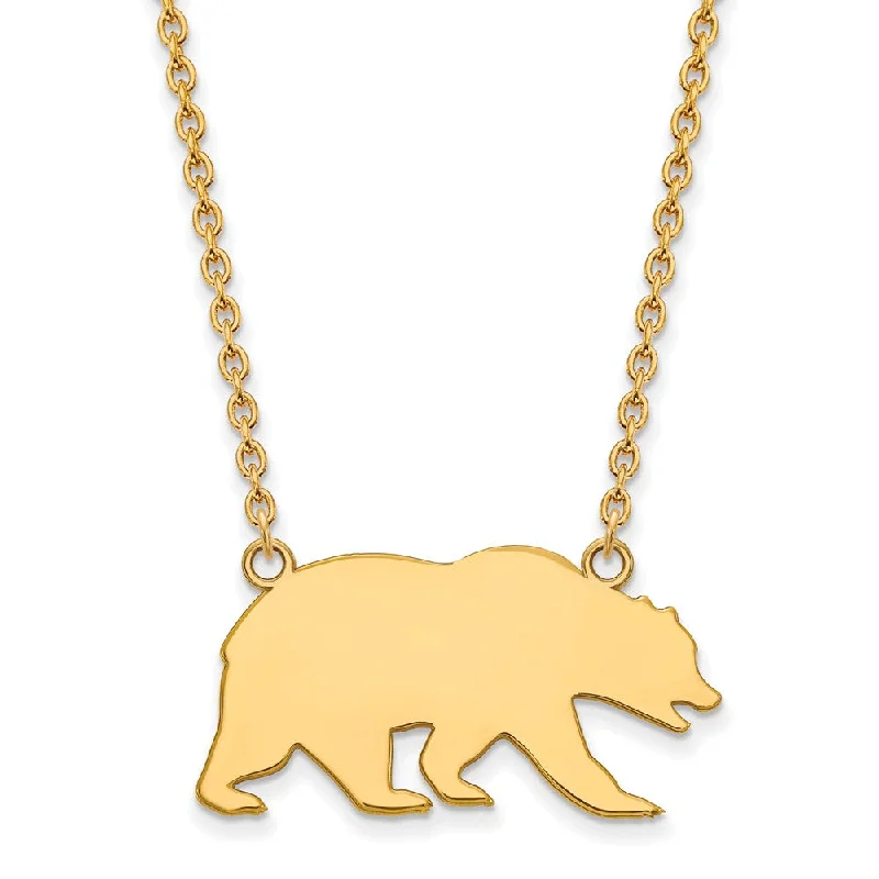 14k Gold Plated Silver U of Cal Berkeley Lg Pendant Necklace