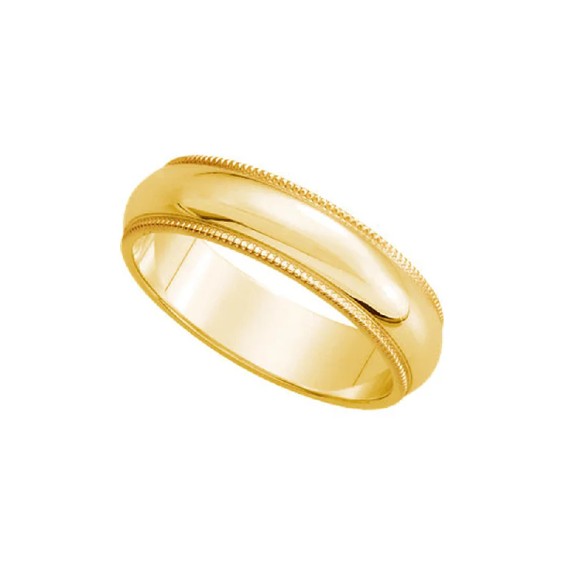 5mm Milgrain Edge Domed Band in 10k Yellow Gold