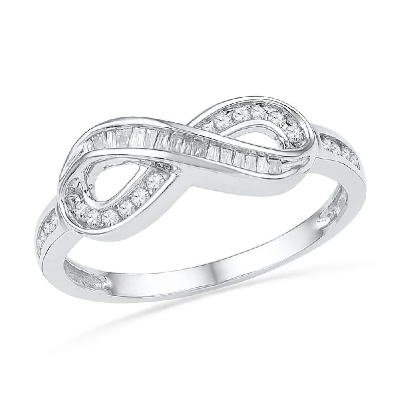 Infinity Ring with 1/5ct of Diamonds in 9ct White Gold