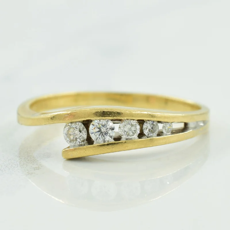 Channel Set Diamond Bypass Ring | 0.10ctw | SZ 8.5 |