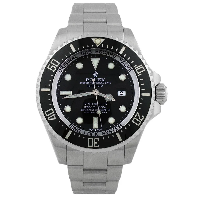 Rolex Deepsea Sea-Dweller Stainless Steel 44mm Black Dot Dial Watch Reference# 116660