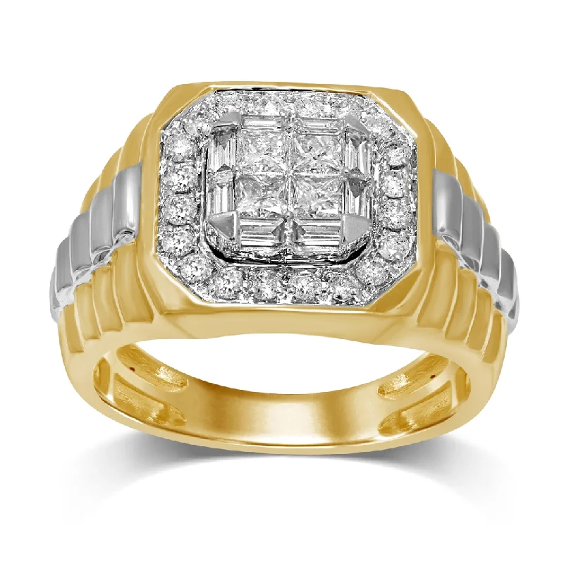 10ct Yellow Gold Men's Ring with 1.25ct of Diamonds