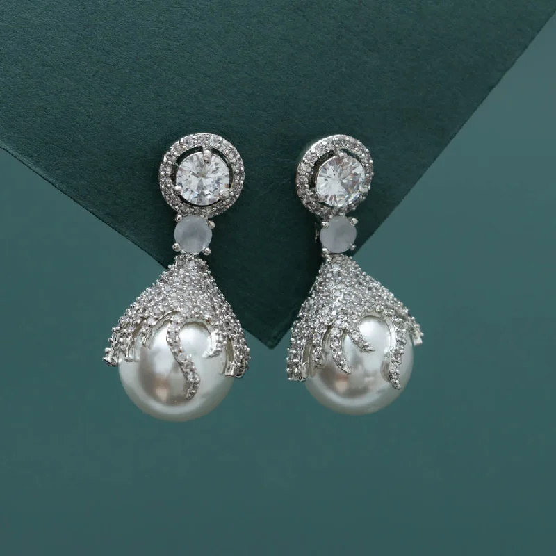 Sasha - AD Stone with Pearl Earrings