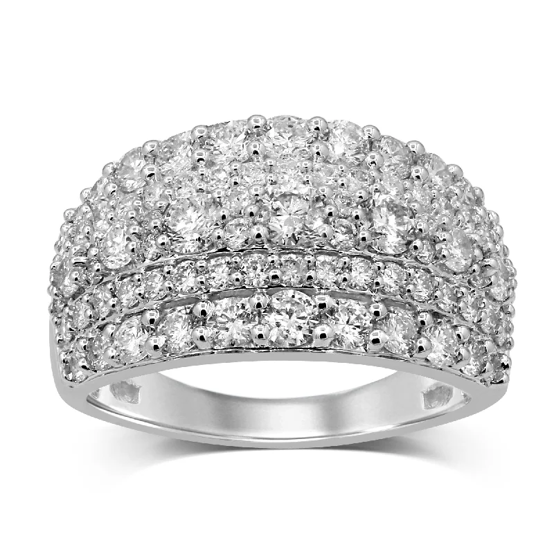 5 Row Ring with 1.95ct of Diamonds in 14ct white gold.