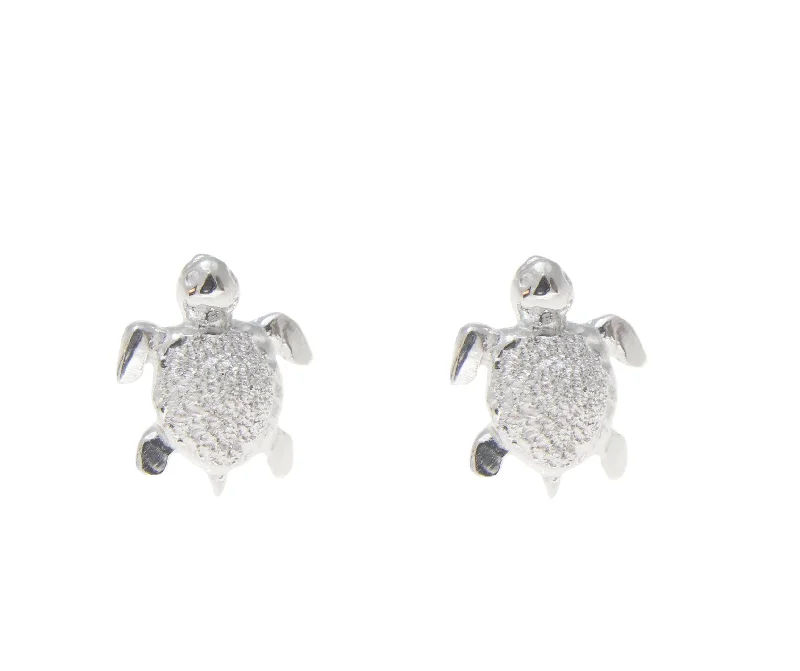 STERLING SILVER 925 HAWAIIAN SEA TURTLE STUD POST EARRINGS EXTRA SMALL 7MM