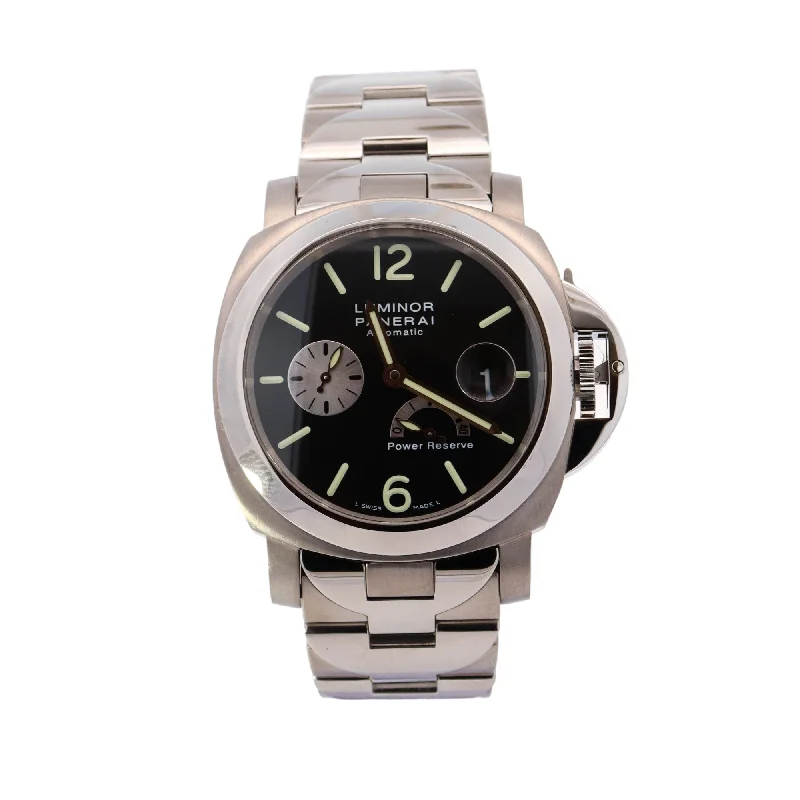 Panerai Luminor Power Reserve Stainless Steel & Titanium 44mm Black Arabic & Stick Dial Watch Reference #: PAM00171