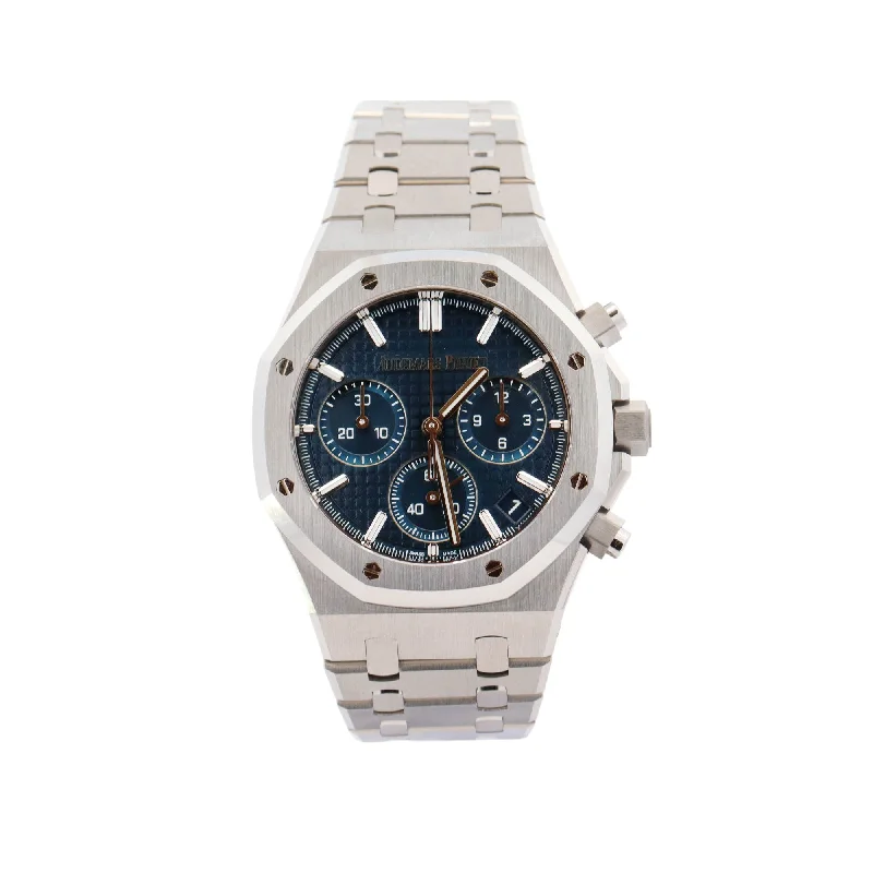 Audemars Piguet Royal Oak Stainless Steel 41mm Blue Chronograph Dial Watch Reference# 26240ST