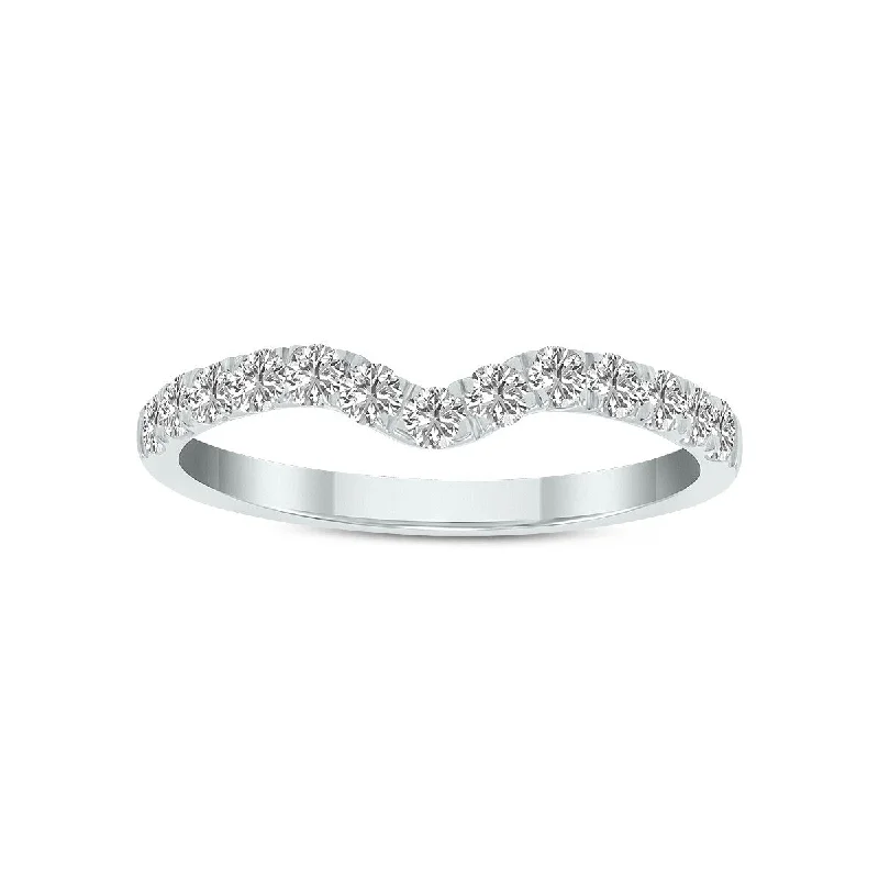 Marquee Jewels 1/2 Carat TW Lab Grown Diamond Wedding Band in 14K White Gold