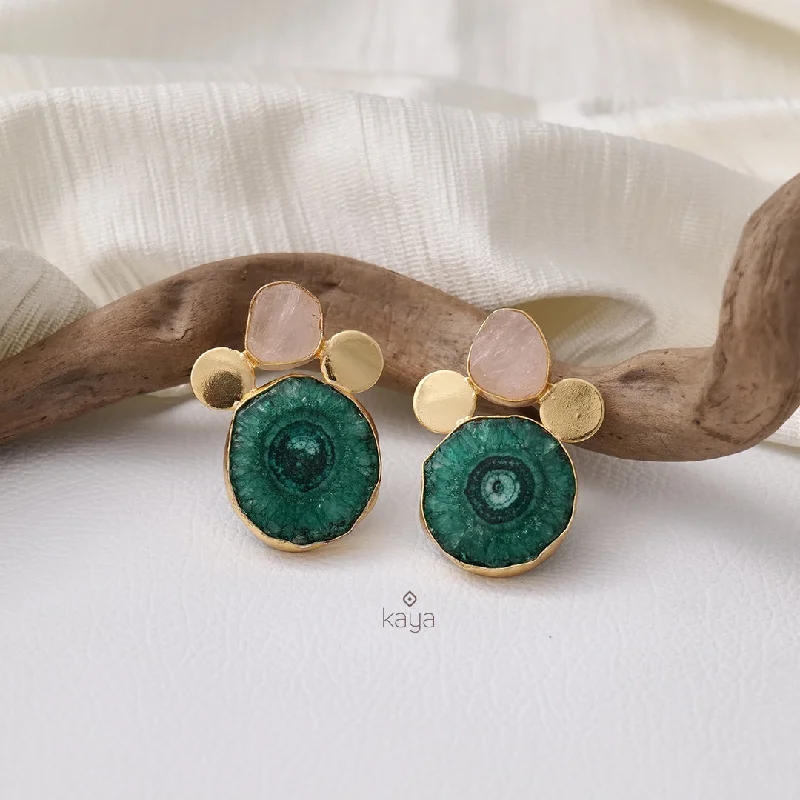 KR200131 - Druzy and Natural Raw Stone Earring